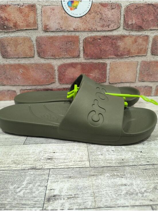 Crocs Essentials Slide Men\'s Size 12 Army Green Slip On Comfort 210088-309 NWT main image 6